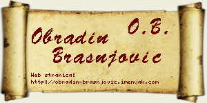 Obradin Brašnjović vizit kartica